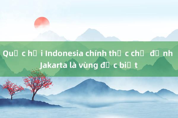 Quốc hội Indonesia chính thức chỉ định Jakarta là vùng đặc biệt