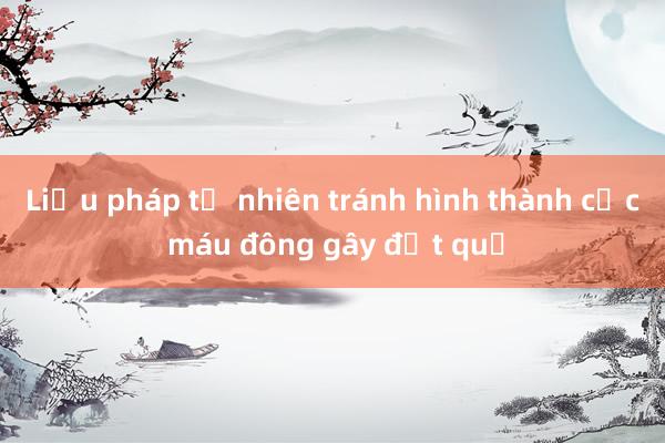 Liệu pháp tự nhiên tránh hình thành cục máu đông gây đột quỵ